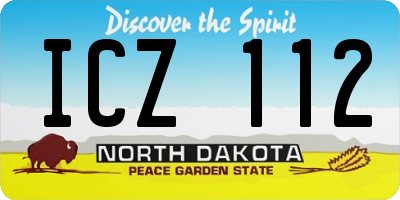 ND license plate ICZ112