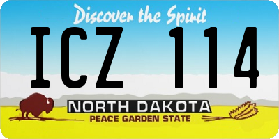ND license plate ICZ114