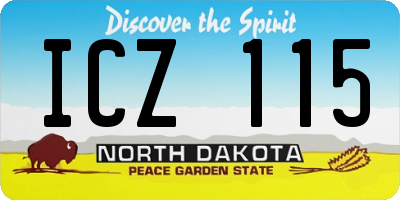 ND license plate ICZ115
