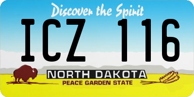 ND license plate ICZ116