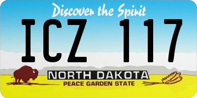 ND license plate ICZ117