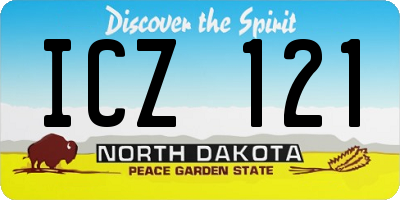 ND license plate ICZ121