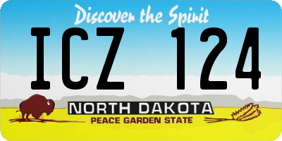 ND license plate ICZ124