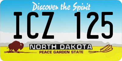 ND license plate ICZ125