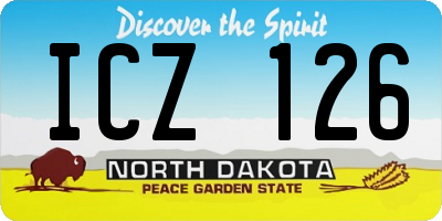 ND license plate ICZ126