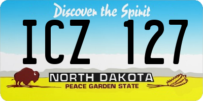 ND license plate ICZ127