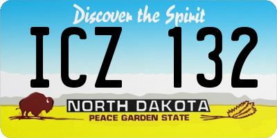 ND license plate ICZ132