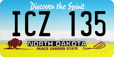ND license plate ICZ135