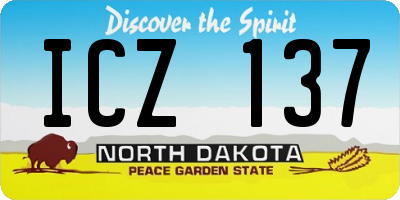ND license plate ICZ137