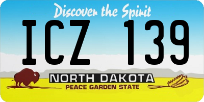 ND license plate ICZ139
