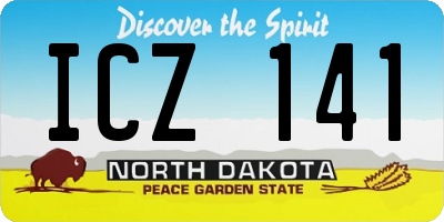 ND license plate ICZ141