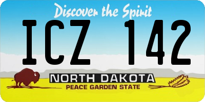 ND license plate ICZ142