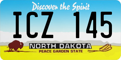 ND license plate ICZ145