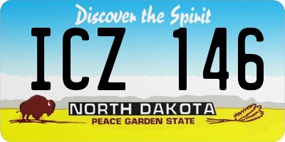 ND license plate ICZ146