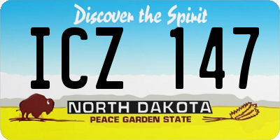 ND license plate ICZ147