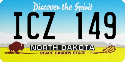 ND license plate ICZ149