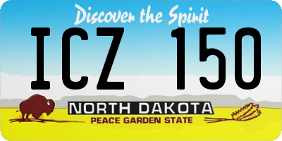 ND license plate ICZ150