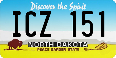 ND license plate ICZ151