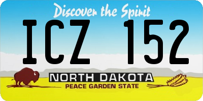 ND license plate ICZ152