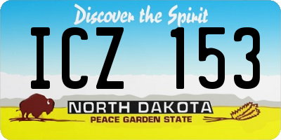 ND license plate ICZ153