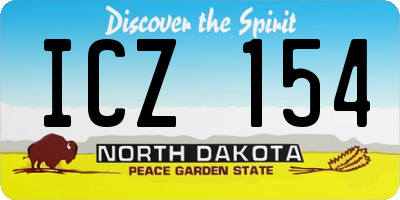 ND license plate ICZ154