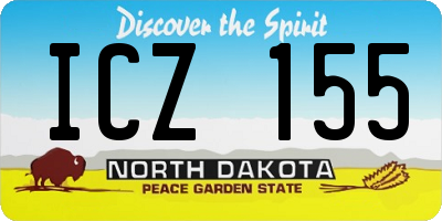 ND license plate ICZ155