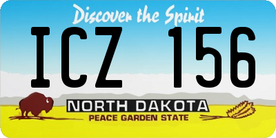 ND license plate ICZ156