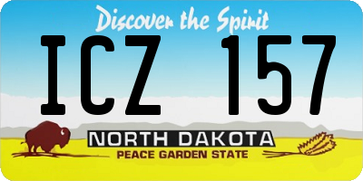 ND license plate ICZ157