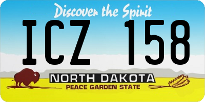 ND license plate ICZ158
