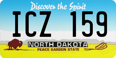 ND license plate ICZ159