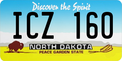 ND license plate ICZ160