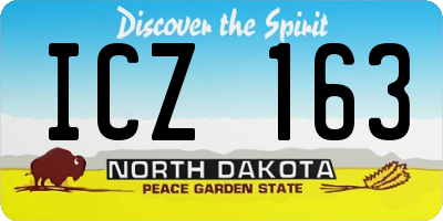 ND license plate ICZ163