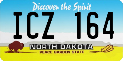 ND license plate ICZ164