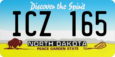 ND license plate ICZ165