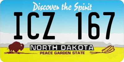 ND license plate ICZ167