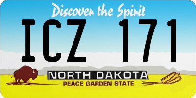 ND license plate ICZ171