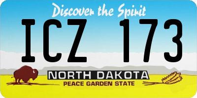 ND license plate ICZ173