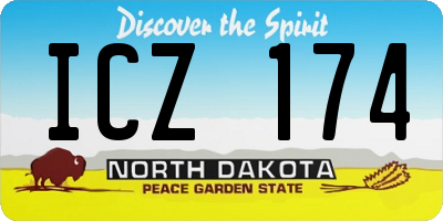 ND license plate ICZ174