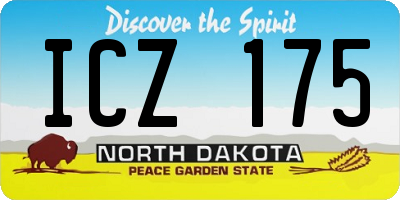 ND license plate ICZ175