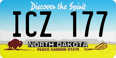 ND license plate ICZ177