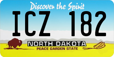 ND license plate ICZ182
