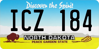 ND license plate ICZ184