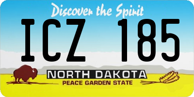 ND license plate ICZ185