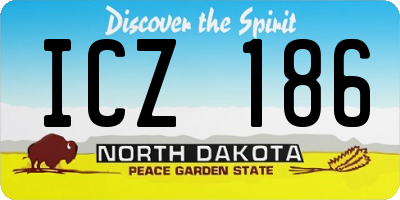 ND license plate ICZ186