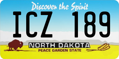 ND license plate ICZ189