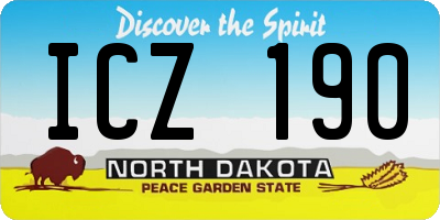 ND license plate ICZ190