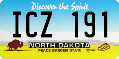 ND license plate ICZ191