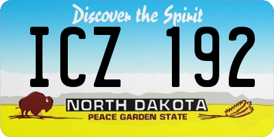 ND license plate ICZ192