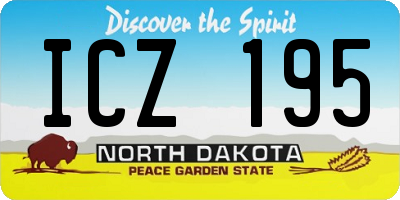 ND license plate ICZ195
