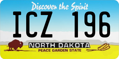ND license plate ICZ196